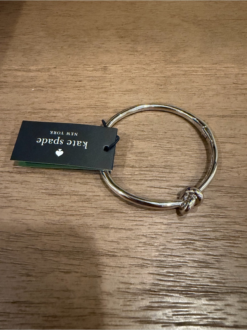 KATE SPADE silver knot bangle bracelet